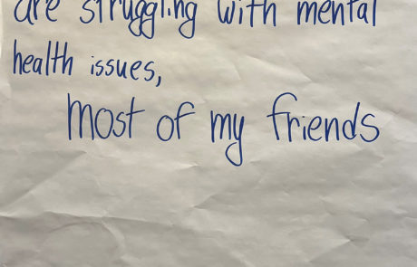 hand written note: so many people i know are struggling with mental health issues